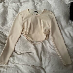 Zara long sleeve crop top